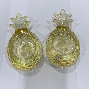 NWT.  Yankee Candle, set of 2 pineapple tea light/votive candle holders.